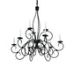Meyda Lighting Grace 36" 10-Light 2-Tier Blackwash Chandelier With White Faux Candlelight