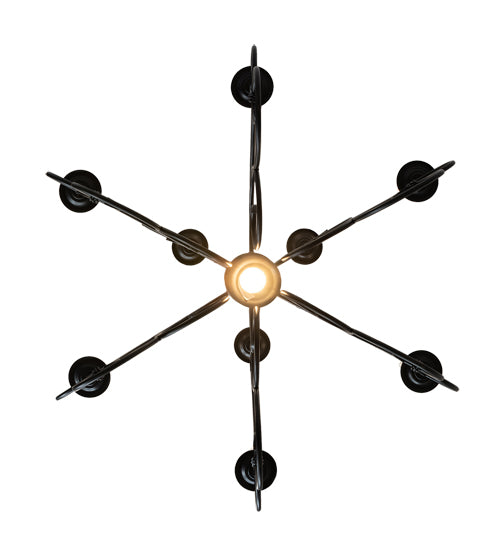 Meyda Lighting Grace 36" 10-Light 2-Tier Blackwash Chandelier With White Faux Candlelight