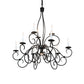 Meyda Lighting Grace 36" 10-Light 2-Tier Blackwash Chandelier With White Faux Candlelight