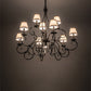 Meyda Lighting Grace 40" 10-Light 2-TIer Timeless Bronze Chandelier With White Natural Linen Shade