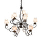 Meyda Lighting Grace 40" 10-Light 2-TIer Timeless Bronze Chandelier With White Natural Linen Shade