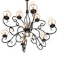 Meyda Lighting Grace 40" 10-Light 2-TIer Timeless Bronze Chandelier With White Natural Linen Shade