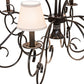 Meyda Lighting Grace 40" 10-Light 2-TIer Timeless Bronze Chandelier With White Natural Linen Shade