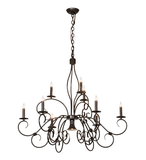 Meyda Lighting Grace 40" 10-Light 2-Tier Timeless Bronze Chandelier