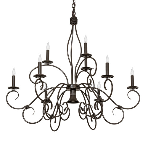 Meyda Lighting Grace 40" 10-Light 2-Tier Timeless Bronze Chandelier