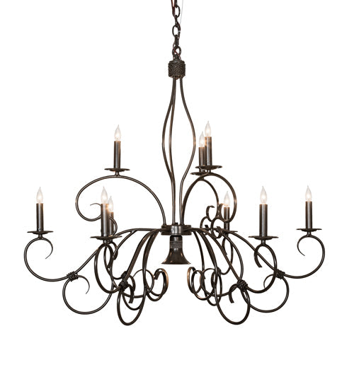 Meyda Lighting Grace 40" 10-Light 2-Tier Timeless Bronze Chandelier