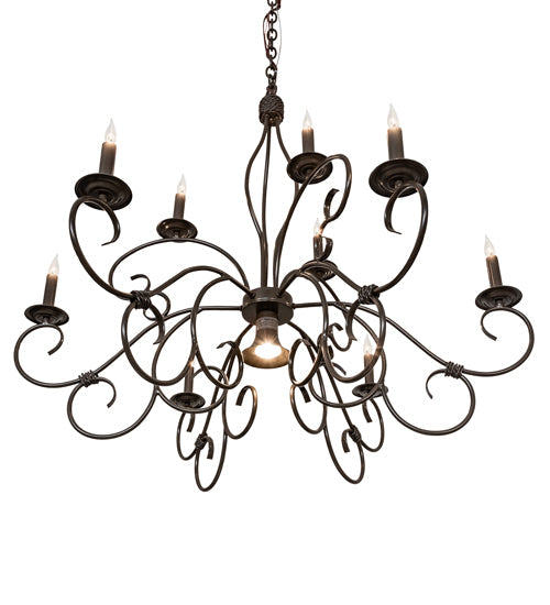 Meyda Lighting Grace 40" 10-Light 2-Tier Timeless Bronze Chandelier
