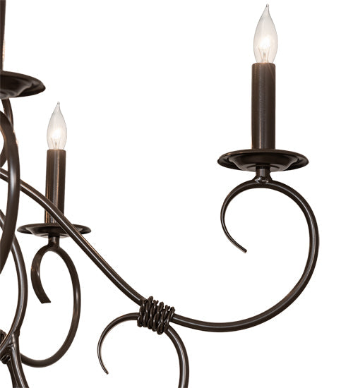 Meyda Lighting Grace 40" 10-Light 2-Tier Timeless Bronze Chandelier