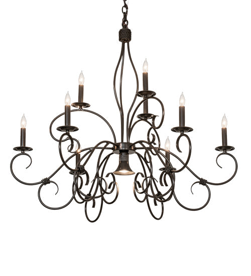 Meyda Lighting Grace 40" 10-Light 2-Tier Timeless Bronze Chandelier