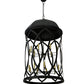 Meyda Lighting Grafton 42" 18-Light Textured Black Pendant Light With Ivory Faux Candlelight