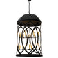Meyda Lighting Grafton 42" 18-Light Textured Black Pendant Light With Ivory Faux Candlelight