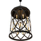Meyda Lighting Grafton 42" 18-Light Textured Black Pendant Light With Ivory Faux Candlelight