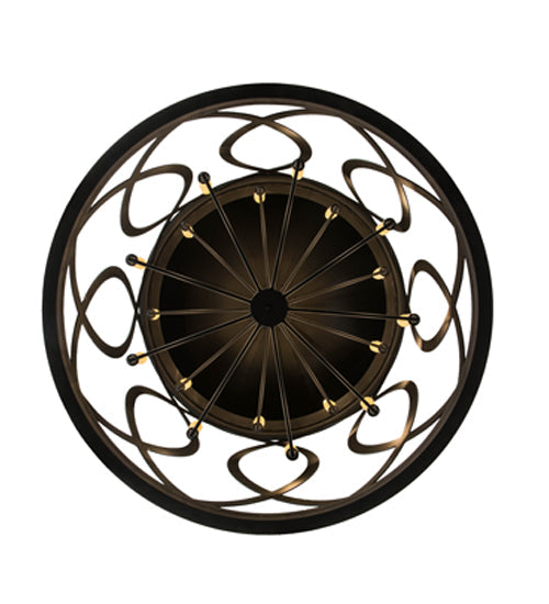 Meyda Lighting Grafton 42" 18-Light Textured Black Pendant Light With Ivory Faux Candlelight