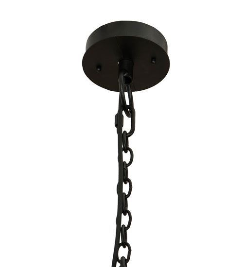 Meyda Lighting Grafton 42" 18-Light Textured Black Pendant Light With Ivory Faux Candlelight