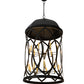 Meyda Lighting Grafton 42" 18-Light Textured Black Pendant Light With Ivory Faux Candlelight