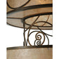 Meyda Lighting Granada 24" 9-Light 3-Tier Gilded Tobacco Pendant Light With Silver Mica Shade Glass