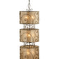Meyda Lighting Granada 24" 9-Light 3-Tier Gilded Tobacco Pendant Light With Silver Mica Shade Glass