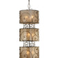 Meyda Lighting Granada 24" 9-Light 3-Tier Gilded Tobacco Pendant Light With Silver Mica Shade Glass