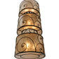 Meyda Lighting Granada 24" 9-Light 3-Tier Gilded Tobacco Pendant Light With Silver Mica Shade Glass