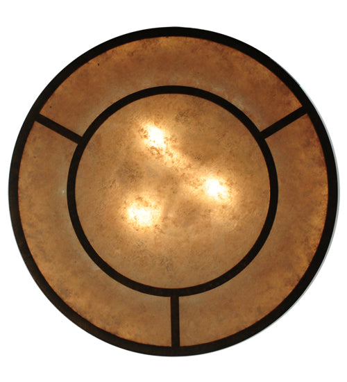 Meyda Lighting Granada 24" 9-Light 3-Tier Gilded Tobacco Pendant Light With Silver Mica Shade Glass