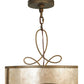 Meyda Lighting Granada 24" 9-Light 3-Tier Gilded Tobacco Pendant Light With Silver Mica Shade Glass