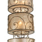 Meyda Lighting Granada 24" 9-Light 3-Tier Gilded Tobacco Pendant Light With Silver Mica Shade Glass