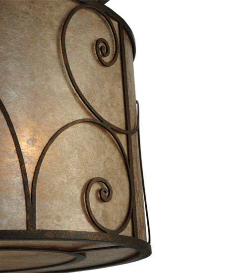 Meyda Lighting Granada 24" 9-Light 3-Tier Gilded Tobacco Pendant Light With Silver Mica Shade Glass
