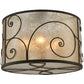 Meyda Lighting Granada 30" 5-Light Gilded Tobacco Flush Mount Light With Silver Mica Shade Glass