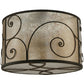 Meyda Lighting Granada 30" 5-Light Gilded Tobacco Flush Mount Light With Silver Mica Shade Glass