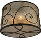 Meyda Lighting Granada 30" 5-Light Gilded Tobacco Flush Mount Light With Silver Mica Shade Glass