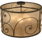 Meyda Lighting Granada 30" 5-Light Gilded Tobacco Flush Mount Light With Silver Mica Shade Glass