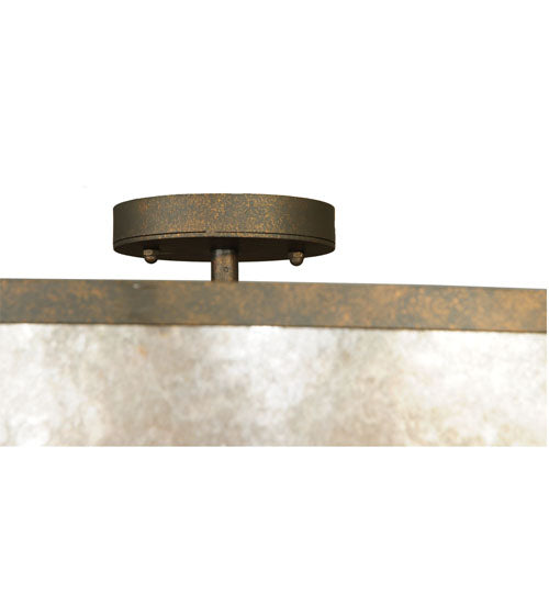 Meyda Lighting Granada 30" 5-Light Gilded Tobacco Flush Mount Light With Silver Mica Shade Glass