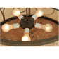 Meyda Lighting Granada 30" 5-Light Gilded Tobacco Flush Mount Light With Silver Mica Shade Glass
