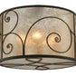 Meyda Lighting Granada 30" 5-Light Gilded Tobacco Flush Mount Light With Silver Mica Shade Glass