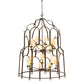 Meyda Lighting Grand Stair 54" 18-Light Gilded Tobacco Chandelier With Antique Cream Textrene Shade