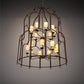 Meyda Lighting Grand Stair 54" 18-Light Gilded Tobacco Chandelier With Antique Cream Textrene Shade