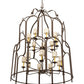 Meyda Lighting Grand Stair 54" 18-Light Gilded Tobacco Chandelier With Antique Cream Textrene Shade