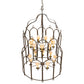Meyda Lighting Grand Stair 54" 18-Light Gilded Tobacco Chandelier With Antique Cream Textrene Shade