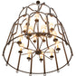 Meyda Lighting Grand Stair 54" 18-Light Gilded Tobacco Chandelier With Antique Cream Textrene Shade