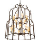 Meyda Lighting Grand Stair 54" 18-Light Gilded Tobacco Chandelier With Antique Cream Textrene Shade