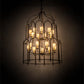 Meyda Lighting Grand Stair 54" 18-Light Spanish Gold Chandelier With Antique Cream Textrene Shade