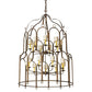 Meyda Lighting Grand Stair 54" 18-Light Spanish Gold Chandelier With Antique Cream Textrene Shade