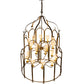 Meyda Lighting Grand Stair 54" 18-Light Spanish Gold Chandelier With Antique Cream Textrene Shade