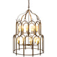 Meyda Lighting Grand Stair 54" 18-Light Spanish Gold Chandelier With Antique Cream Textrene Shade