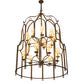Meyda Lighting Grand Stair 54" 18-Light Spanish Gold Chandelier With Antique Cream Textrene Shade
