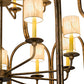 Meyda Lighting Grand Stair 54" 18-Light Spanish Gold Chandelier With Antique Cream Textrene Shade