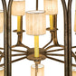 Meyda Lighting Grand Stair 54" 18-Light Spanish Gold Chandelier With Antique Cream Textrene Shade