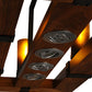 Meyda Lighting Grand Terrace 38" 10-Light Wrought Iron Island Chandelier With Frosted Amber Shade Glass