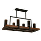 Meyda Lighting Grand Terrace 38" 10-Light Wrought Iron Island Chandelier With Frosted Amber Shade Glass