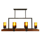 Meyda Lighting Grand Terrace 38" 10-Light Wrought Iron Island Chandelier With Frosted Amber Shade Glass
